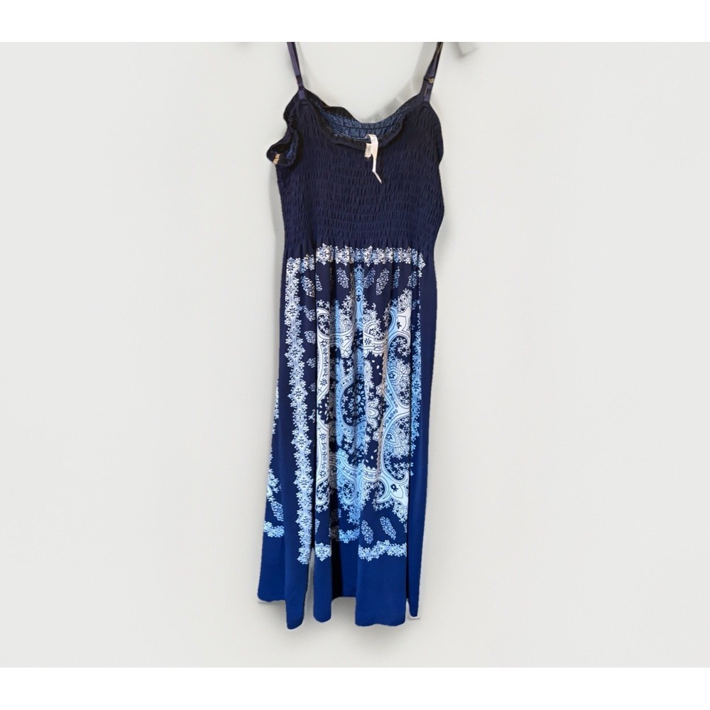 Women's Pullover Smocked Waist Bohemian Festival Country Dress Size S